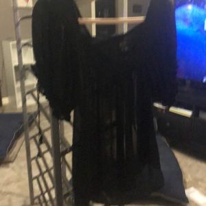 Black sheer blouse. Great for work or after